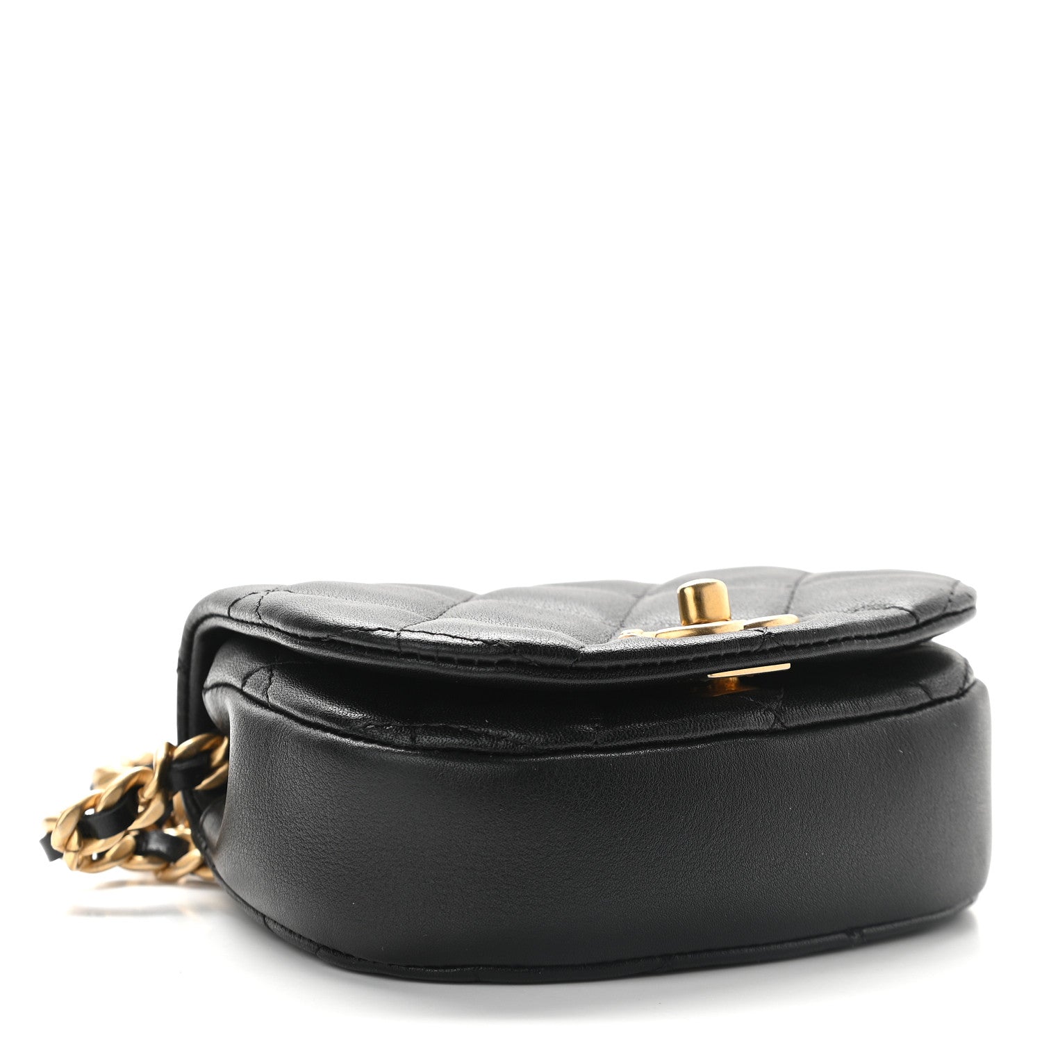 Chanel Calfskin Quilted Mini Coco Mail Clutch with Chain Black 4 of 10