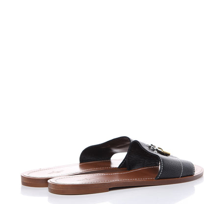 Louis Vuitton Calfskin Lockit Flat Sandals 40 Black 4 of 9