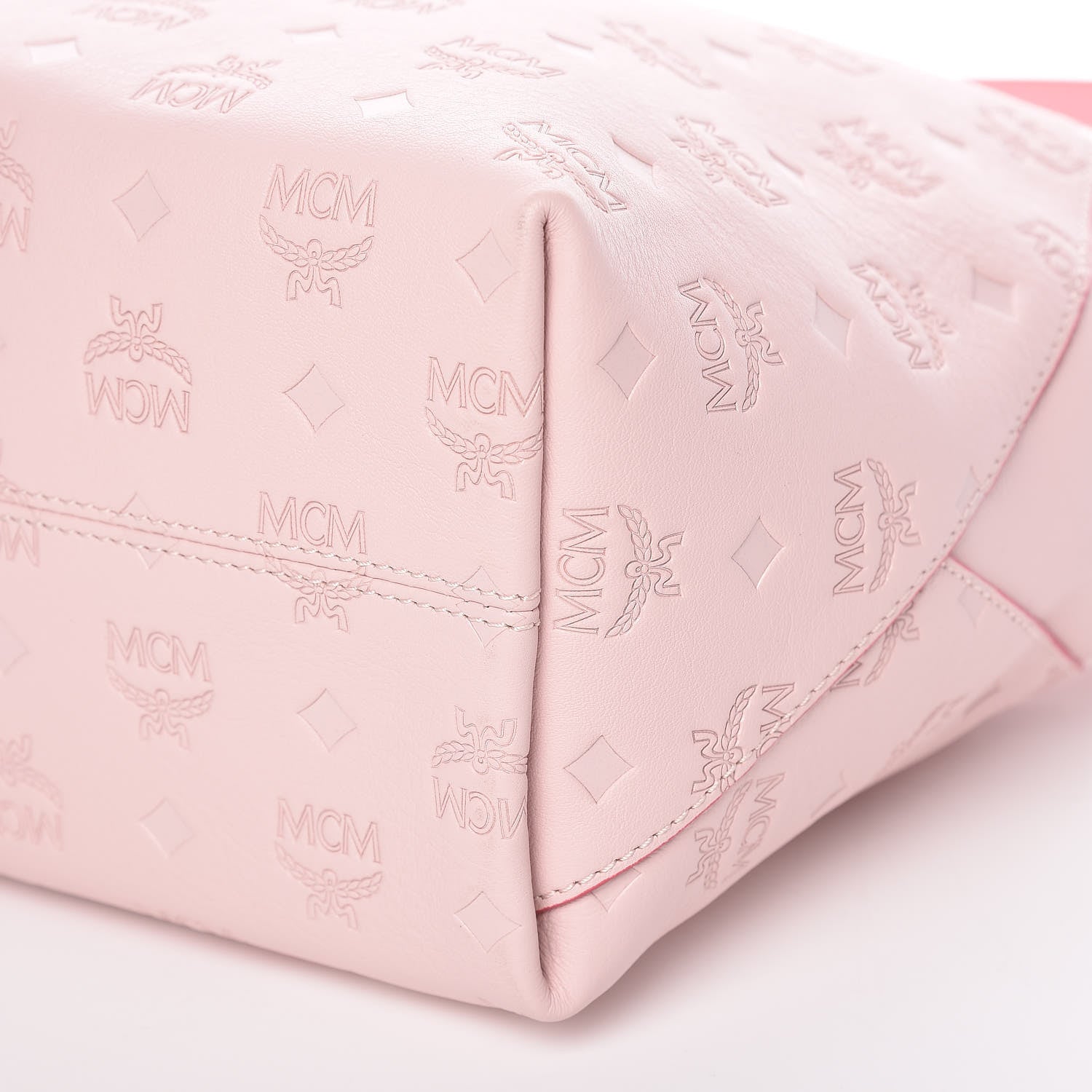 MCM Calfskin Ottomar Monogram Medium Klara Hobo Pink Blush 6 of 11