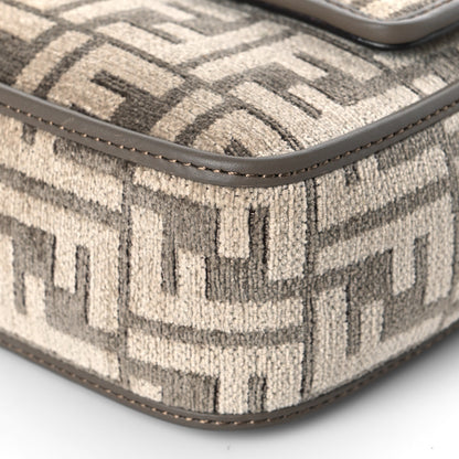 Fendi Chenille FF Embroidered Baguette Antracite Asfalto 7 of 7