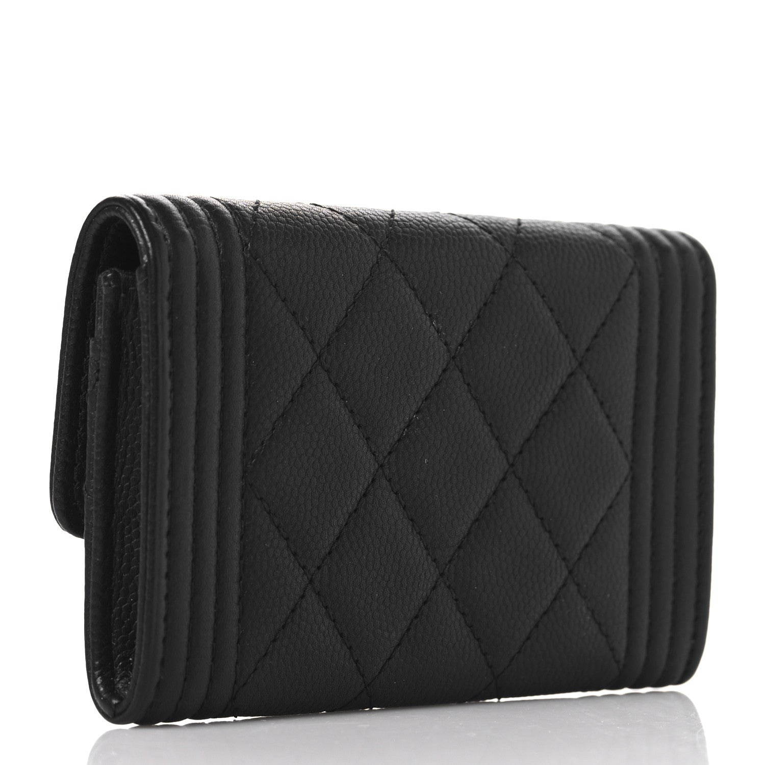 Chanel Caviar Quilted Boy Flap Card Holder Black 3 of 9