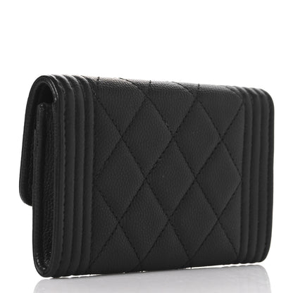 Chanel Caviar Quilted Boy Flap Card Holder Black 3 of 9
