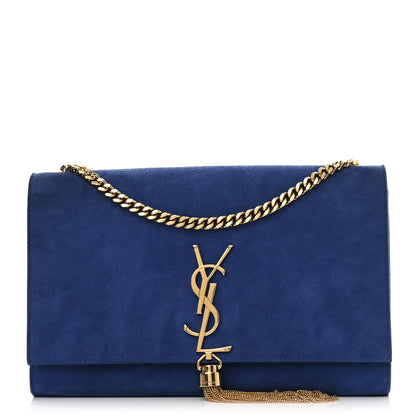 Saint Laurent Suede Medium Monogram Kate Tassel Shoulder Bag Royal Blue 1 of 9