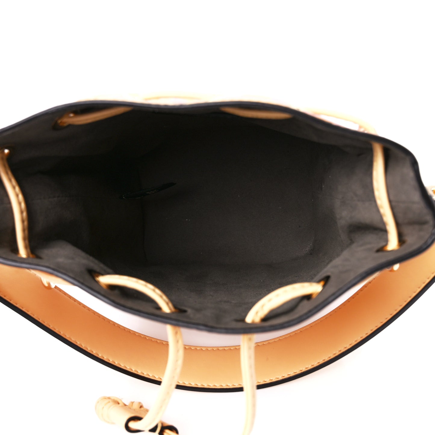 Vitello Liberty F is Fendi Bi-Color FF 1974 Embossed Mini Mon Tresor Bucket Bag Savana Lollypop