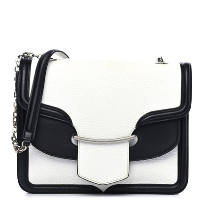 Alexander McQueen Grain Calfskin Heroine Chain Satchel Black White 1 of 4