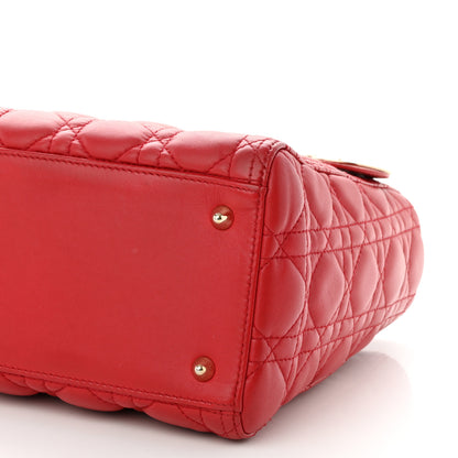 Christian Dior Lambskin Cannage Medium Lady Dior Red 10 of 10