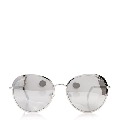 Chanel Metal Spring Round Sunglasses 4206 Silver 2 of 8