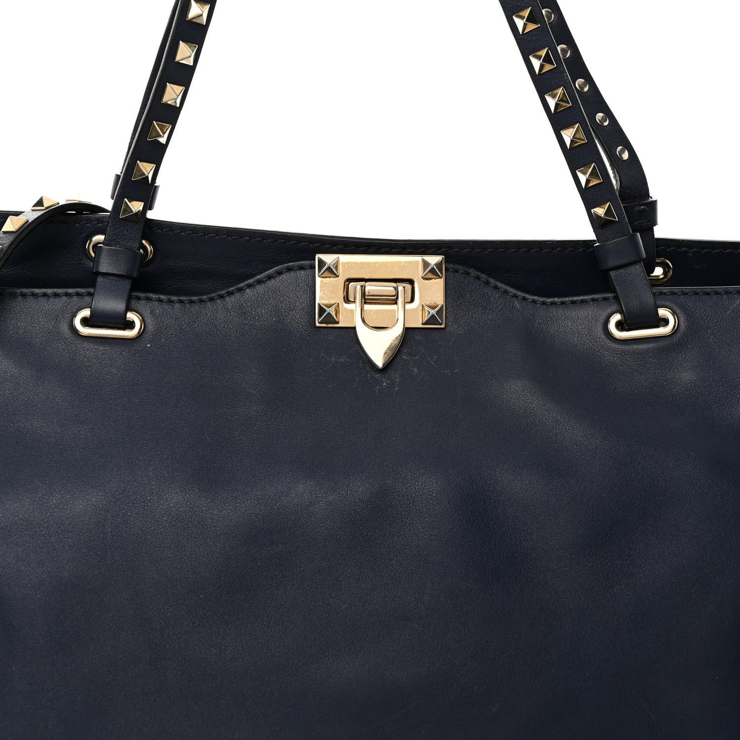 Vitello Medium Rockstud Tote Marine