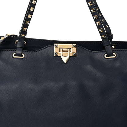 Valentino Garavani Vitello Medium Rockstud Tote Marine 6 of 10