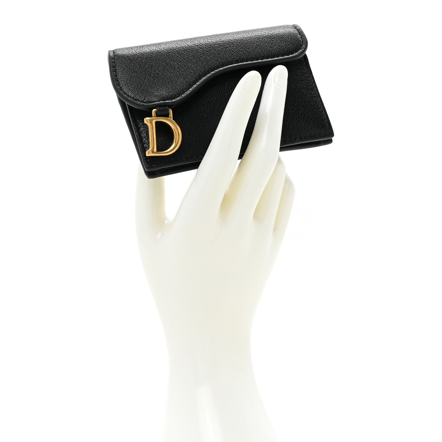 Goatskin Saddle Card Holder Black