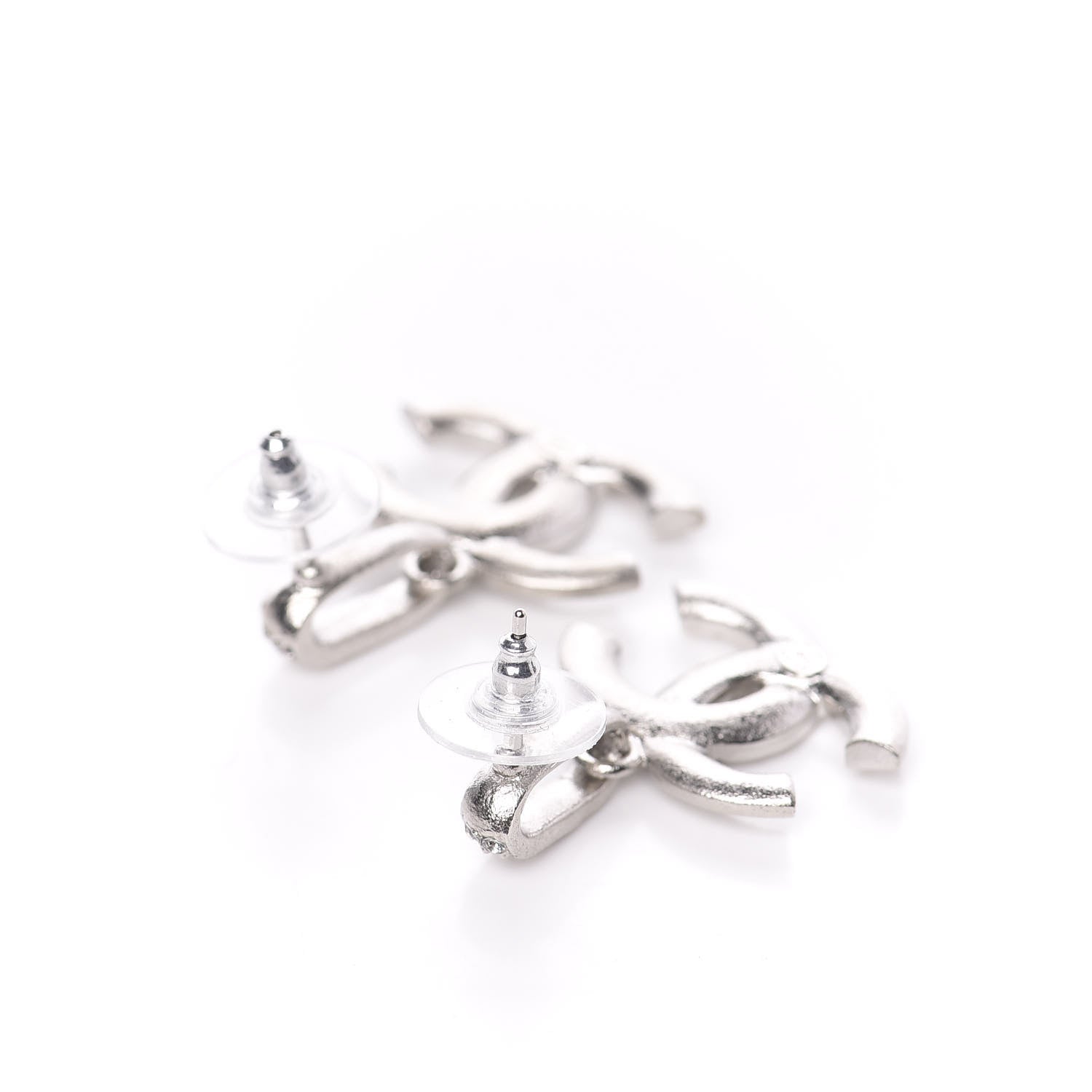 Chanel Crystal Palais Garnier CC Drop Earrings Silver 3 of 5