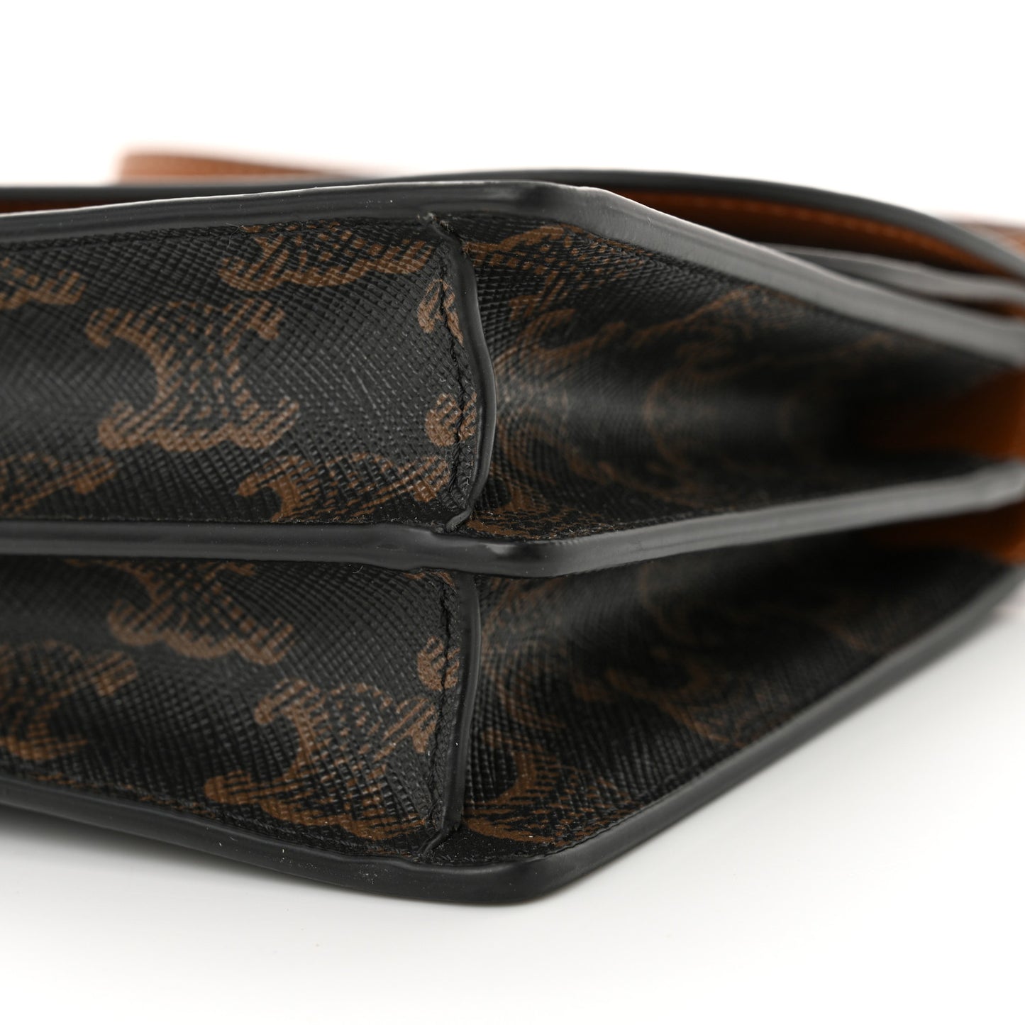 Triomphe Canvas Lambskin Wallet On Strap Tan