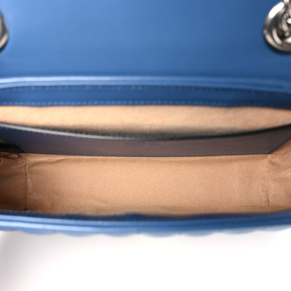 Gucci Calfskin Matelasse Aria Mini GG Marmont Shoulder Bag Clear Blue 5 of 8