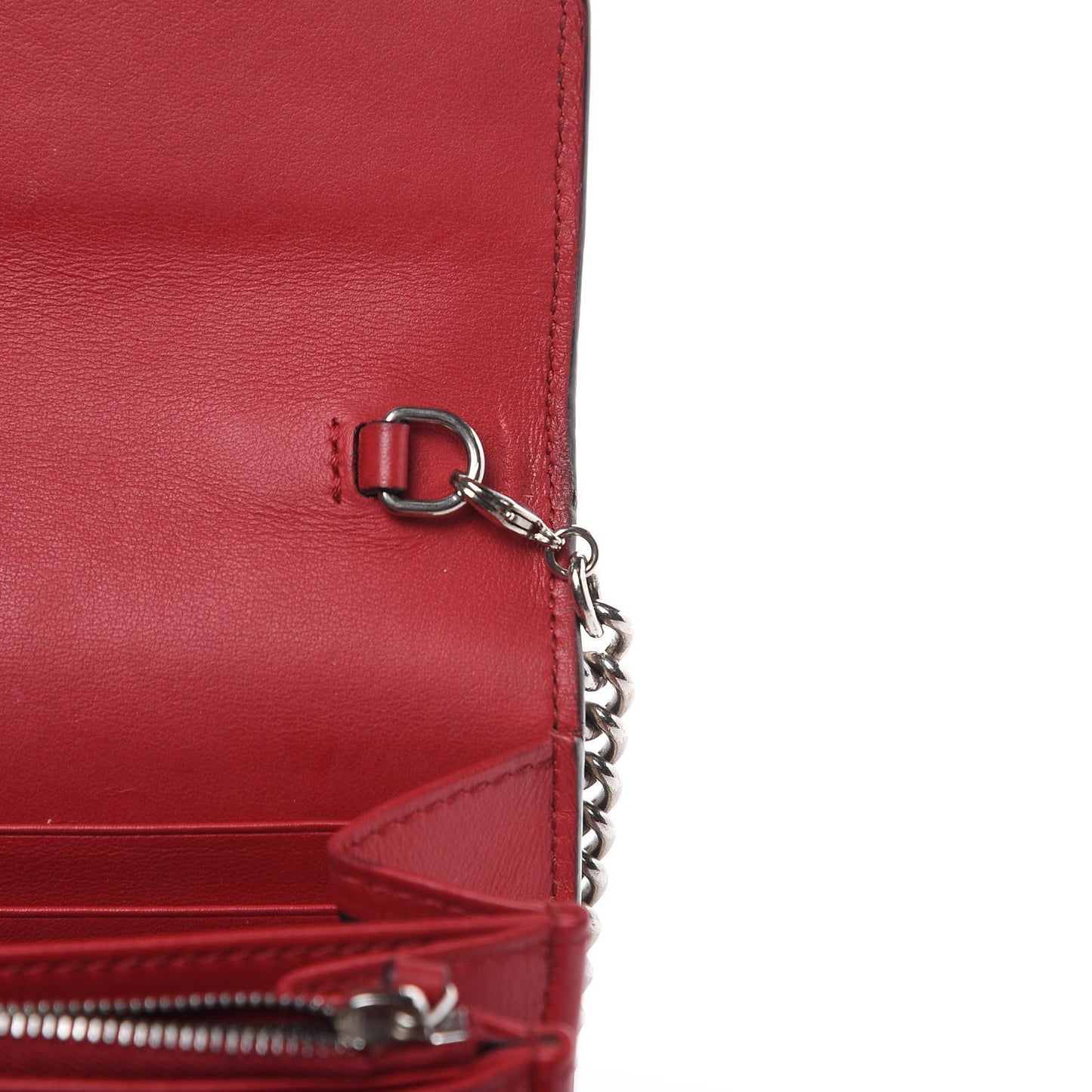 GG Supreme Monogram Mini Dionysus Chain Wallet Beige Vulcanic Red