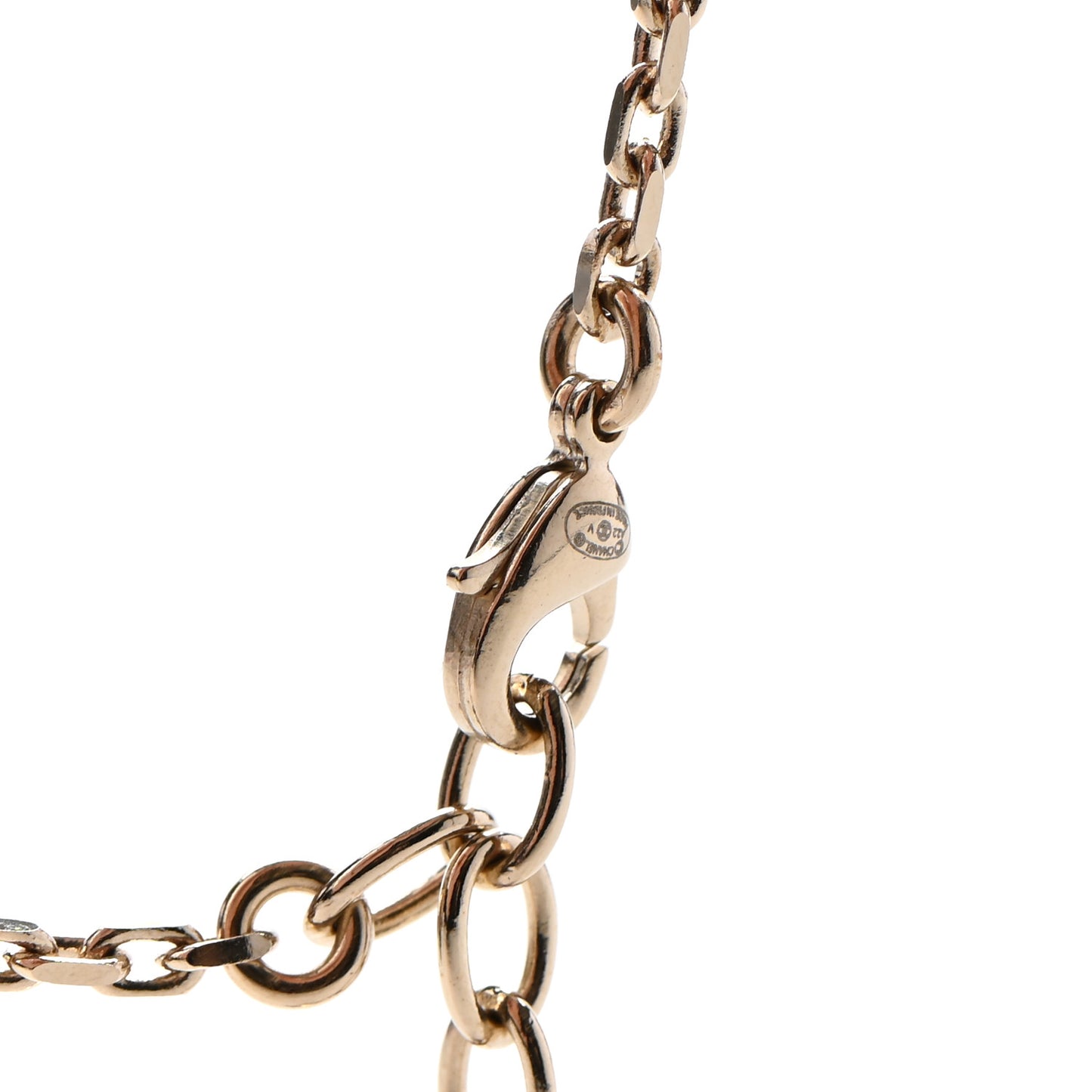 Pearl CC Chain Anklet Gold