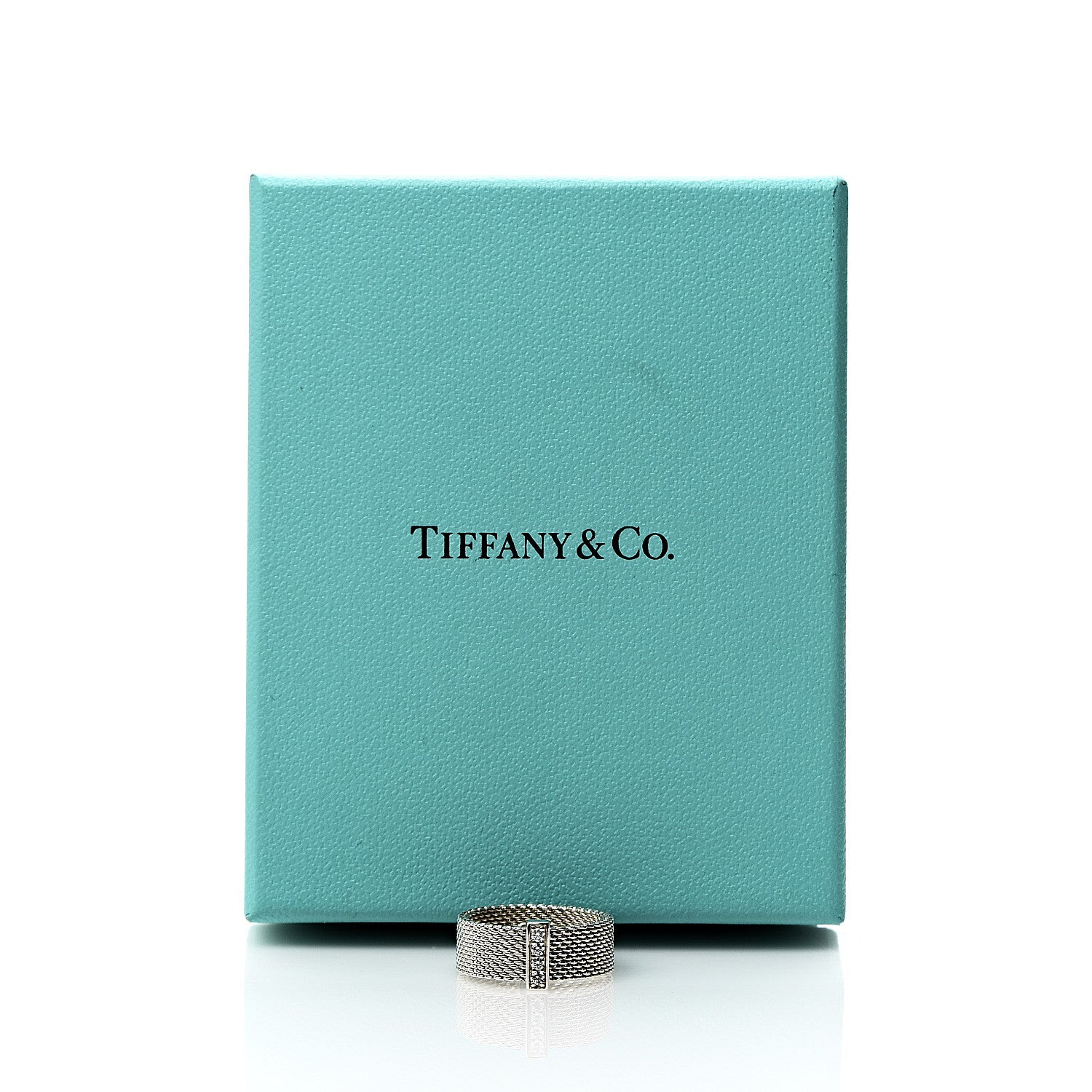 Tiffany Sterling Silver Diamond Somerset Mesh Ring 51 5.75 4 of 4