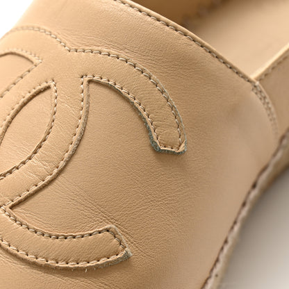 Chanel Lambskin CC Espadrilles 38 Beige Black 9 of 11