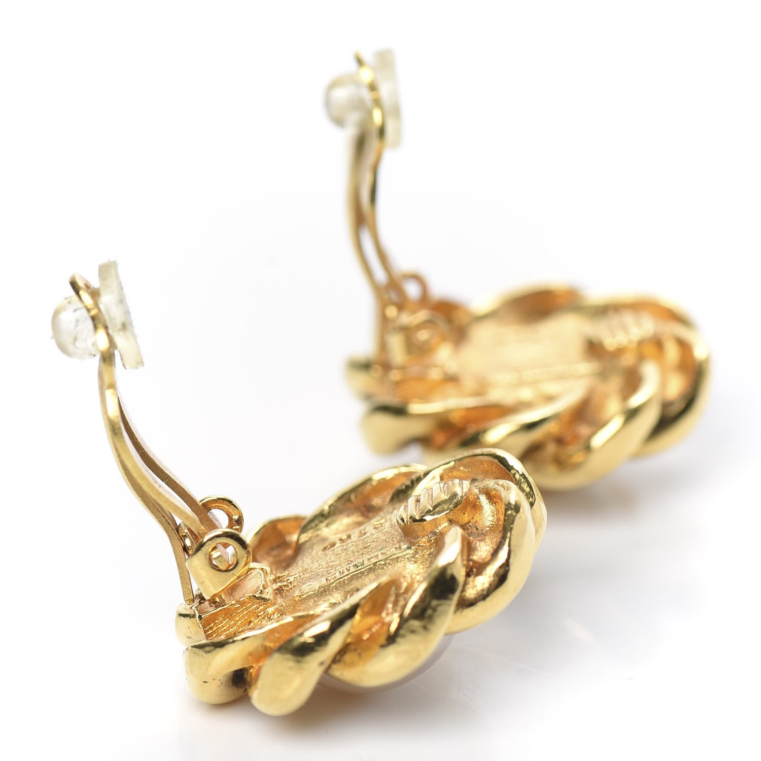 Chanel Pearl Clip On Earrings Gold 4 of 5