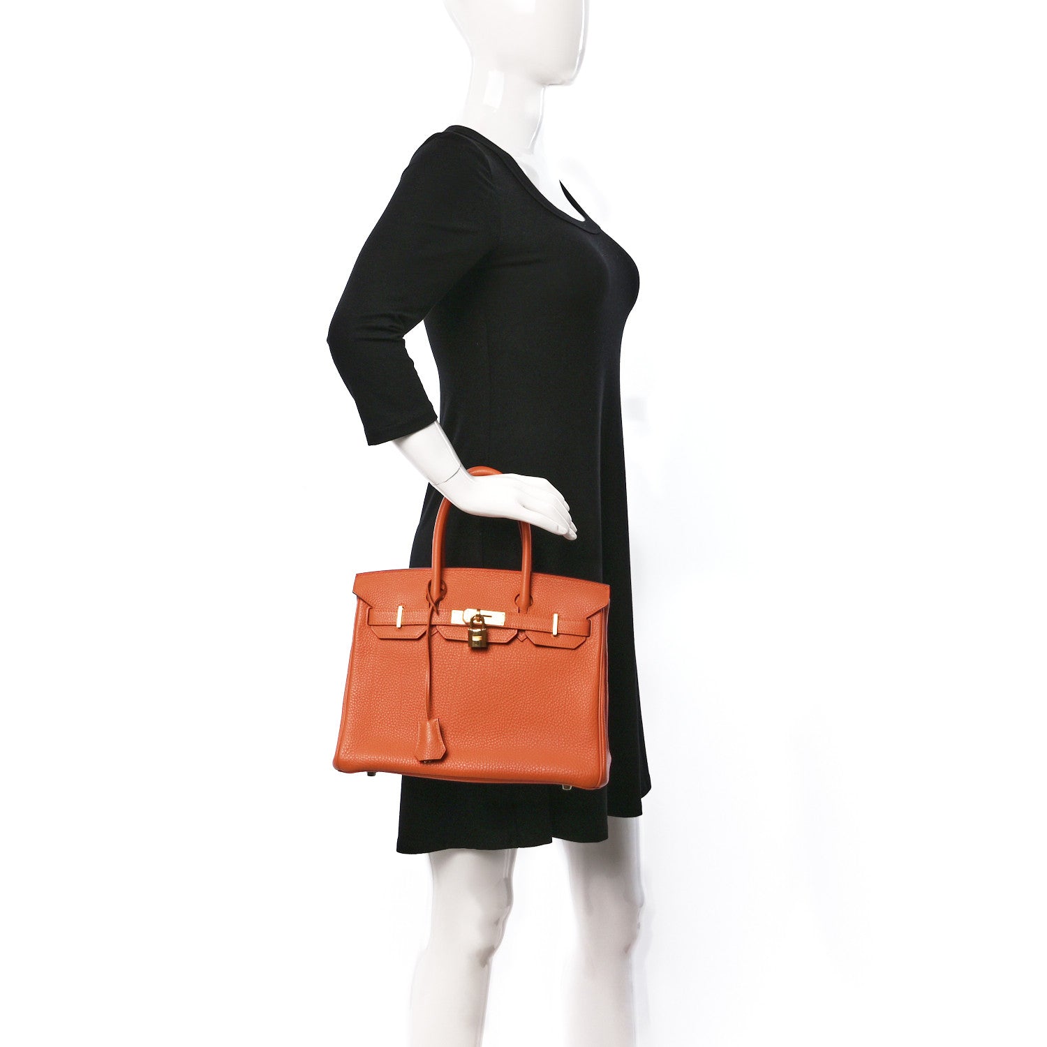 Hermes Togo BIRKIN 30 Orange 2 of 9