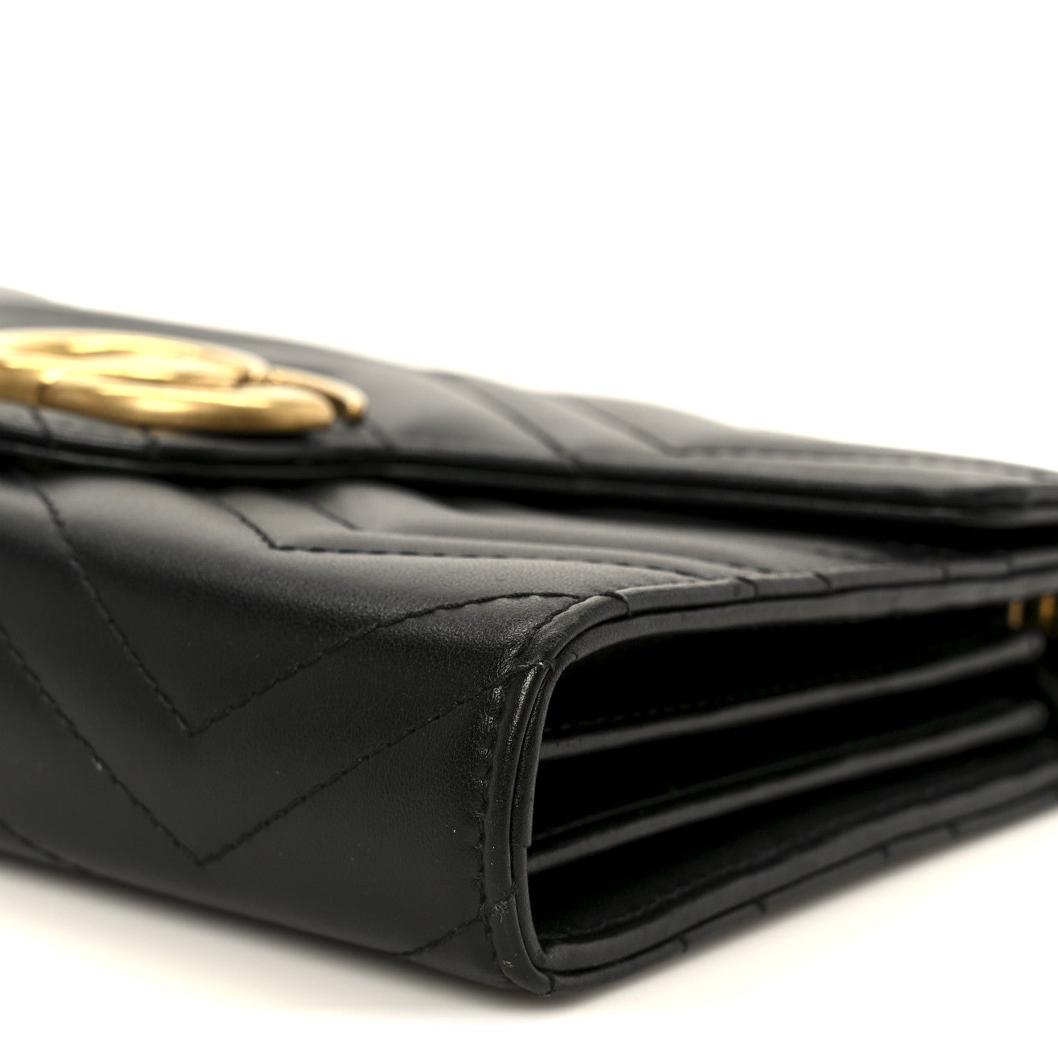 Gucci Calfskin Matelasse GG Marmont Chain Wallet Black 10 of 10