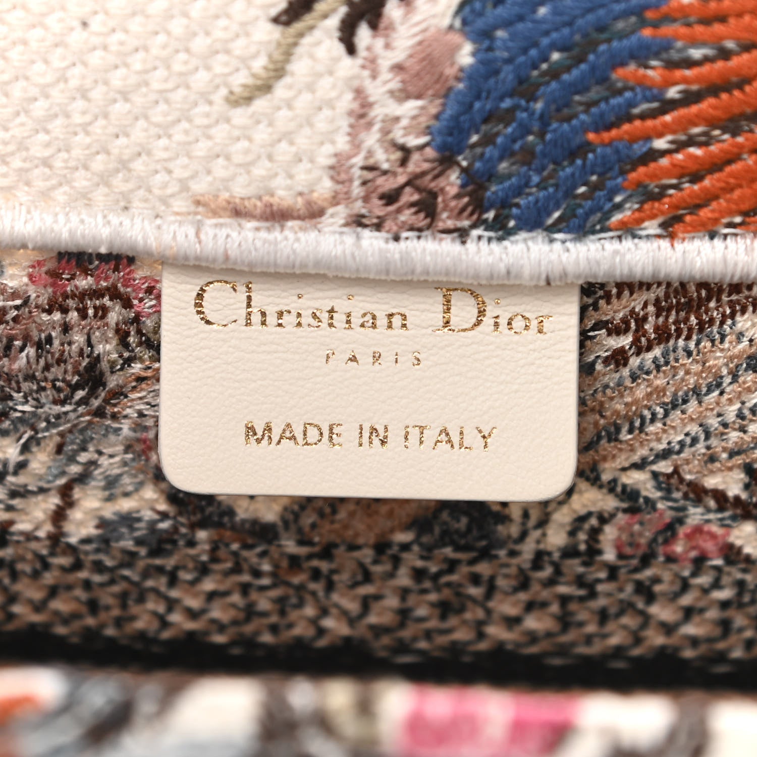 Christian Dior Canvas Embroidered Small Jardin D'Hiver Book Tote Latte Multicolor 6 of 11