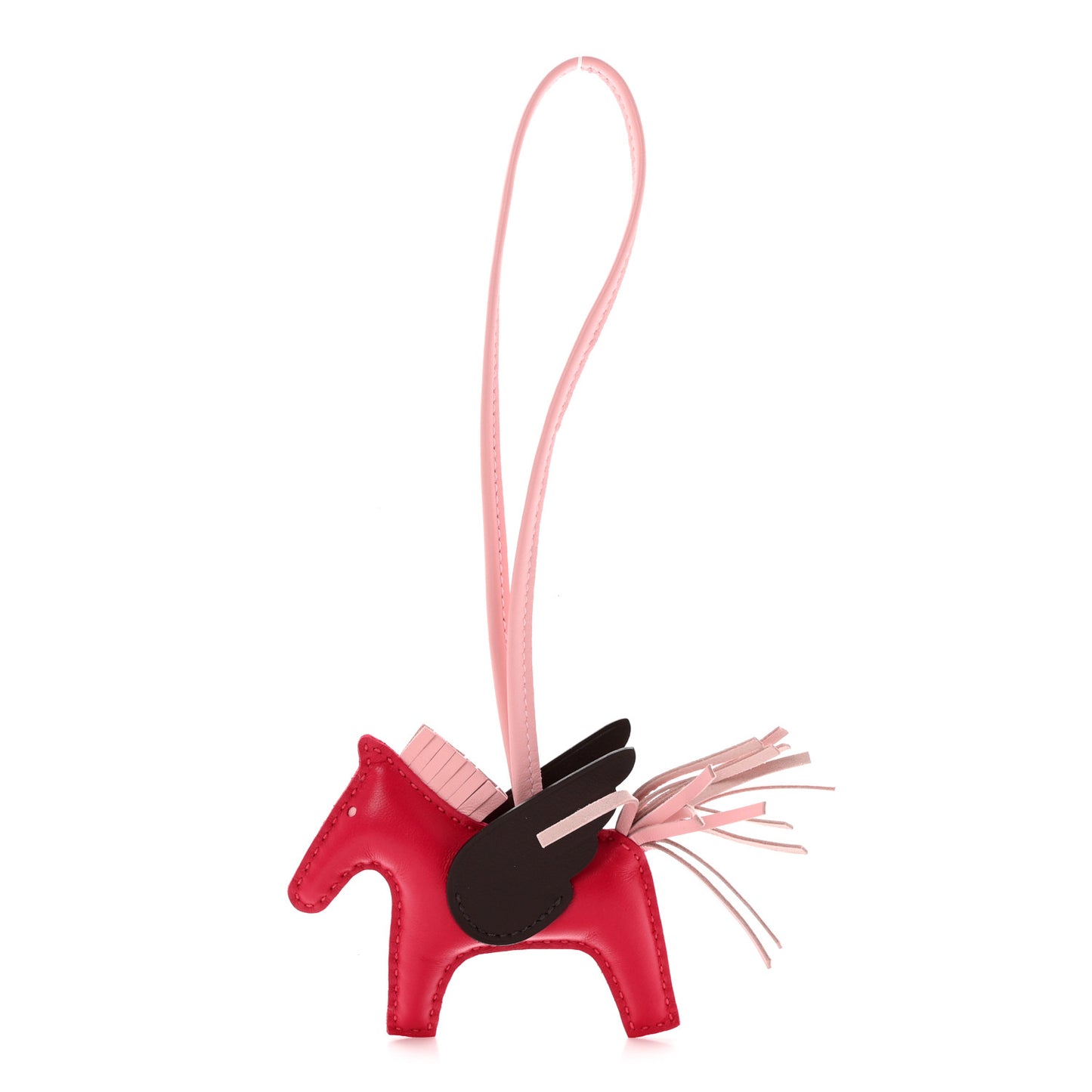 Milo Lambskin Grigri Rodeo Pegase Horse Bag Charm PM Framboise Rose Sakura Rouge Sellier