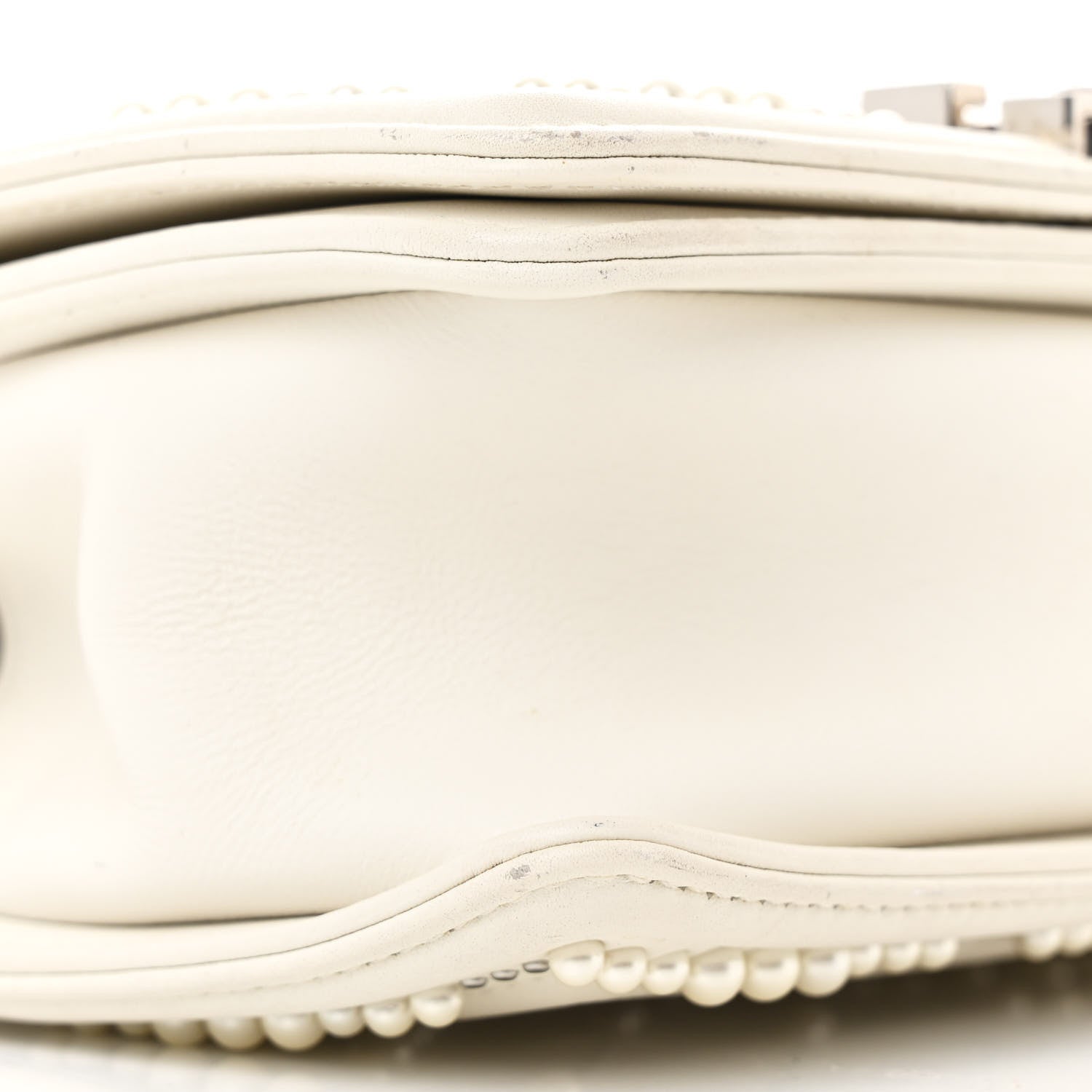 Chanel Calfskin Pearl Chevron Small Boy Flap White 9 of 11