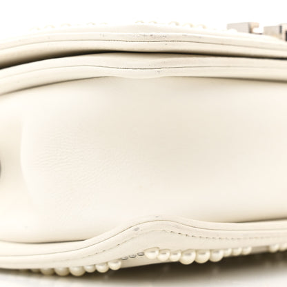 Chanel Calfskin Pearl Chevron Small Boy Flap White 9 of 11