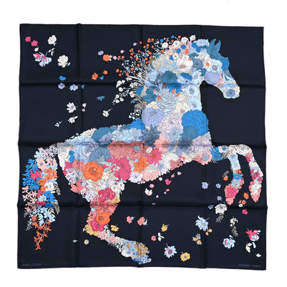 Hermes Silk Robe Legere Scarf 90 Marine Parme Rose 1 of 5