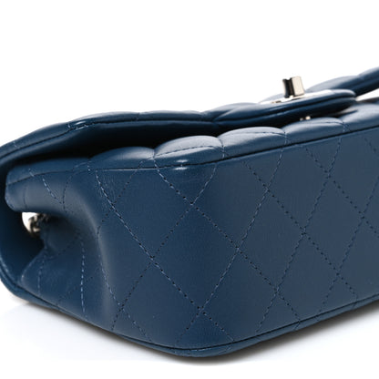 Chanel Lambskin Quilted Mini Rectangular Flap Dark Blue 9 of 11