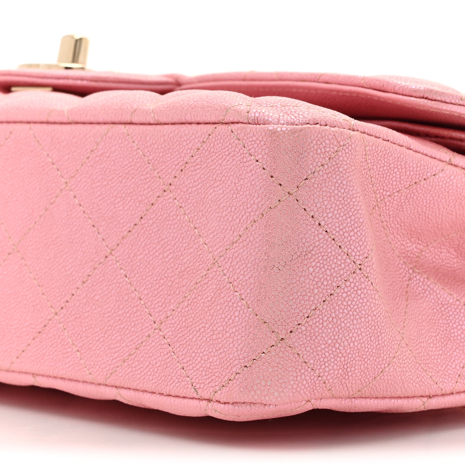 Chanel Iridescent Caviar Quilted Medium Double Flap Rose Pink 9 of 10
