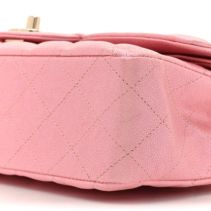 Chanel Iridescent Caviar Quilted Medium Double Flap Rose Pink 9 of 10