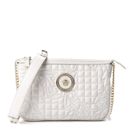 Versace Nappa Barocco Quilted Vanitas Chain Crossbody Bag White 1 of 10