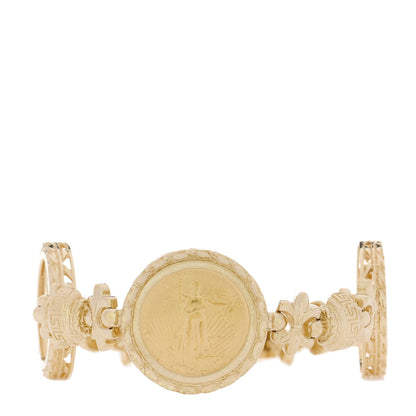 Parker & West by FASHIONPHILE 14K 22K Yellow Gold Coin Station Bracelet 1 of 6