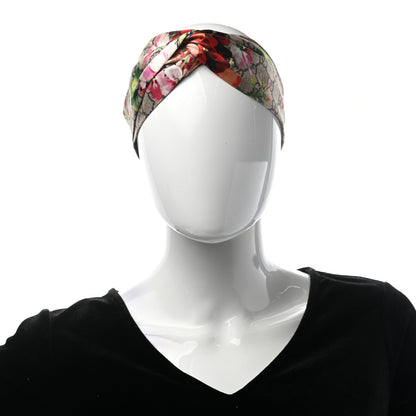 Gucci Silk Monogram Blooms Print Headband Antique Rose 2 of 7