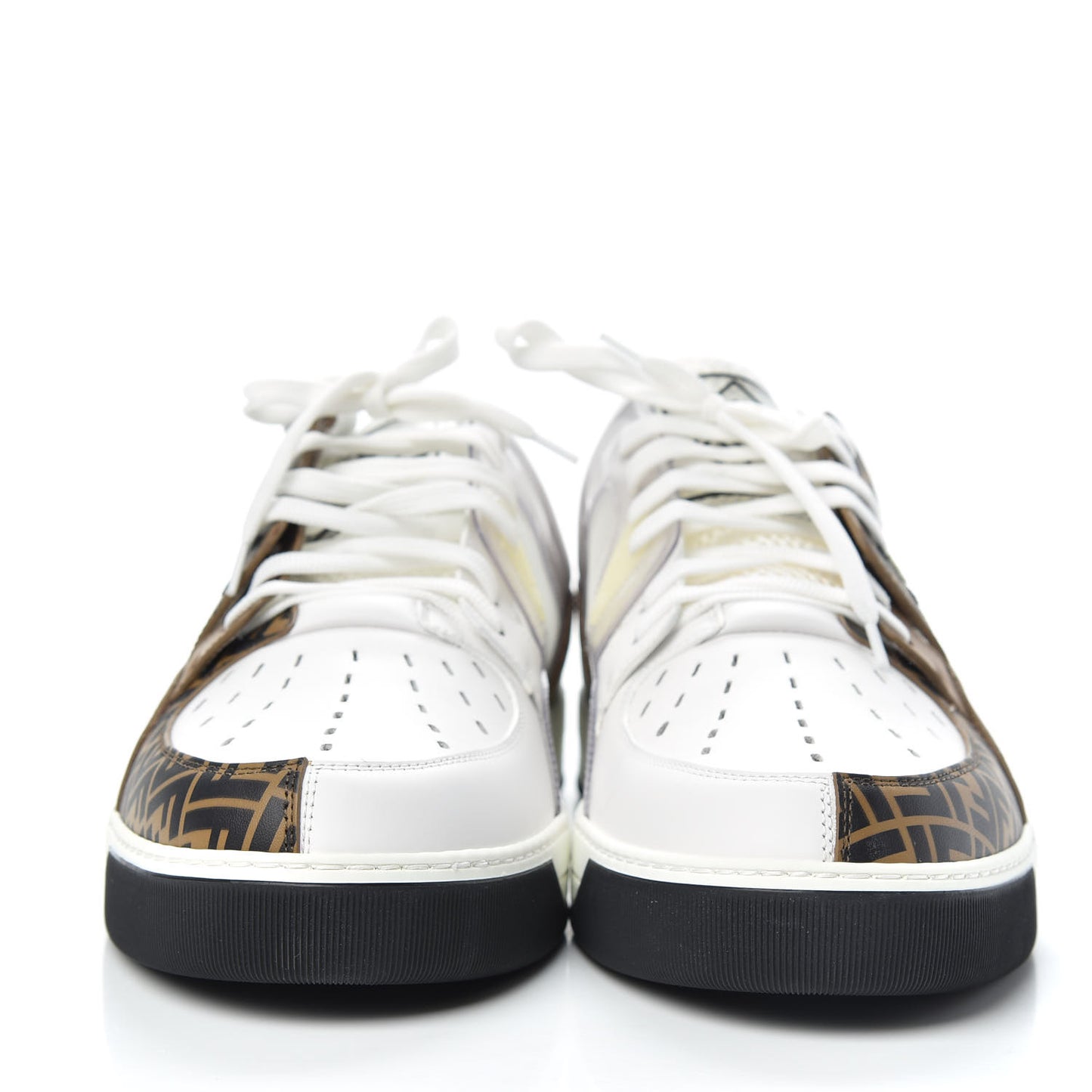 Vitello Mesh FF Digital Print Mens Fancy Low Top Sneakers 9 Nocciola Black Ultra White
