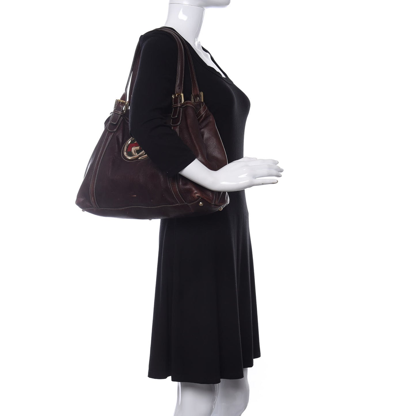 Calfskin Medium Britt Tote Dark Brown