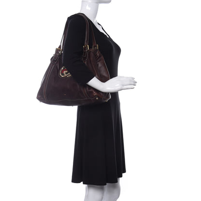 Gucci Calfskin Medium Britt Tote Dark Brown 2 of 9