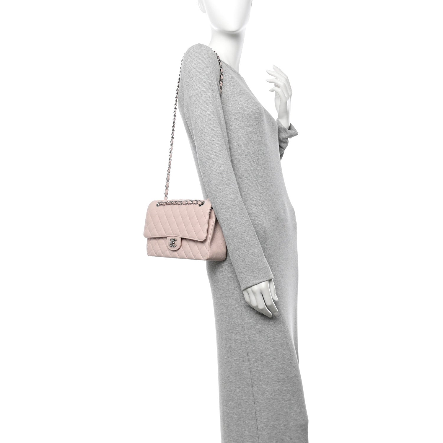 Chanel Caviar Quilted Medium Double Flap Light Pink 2 of 11