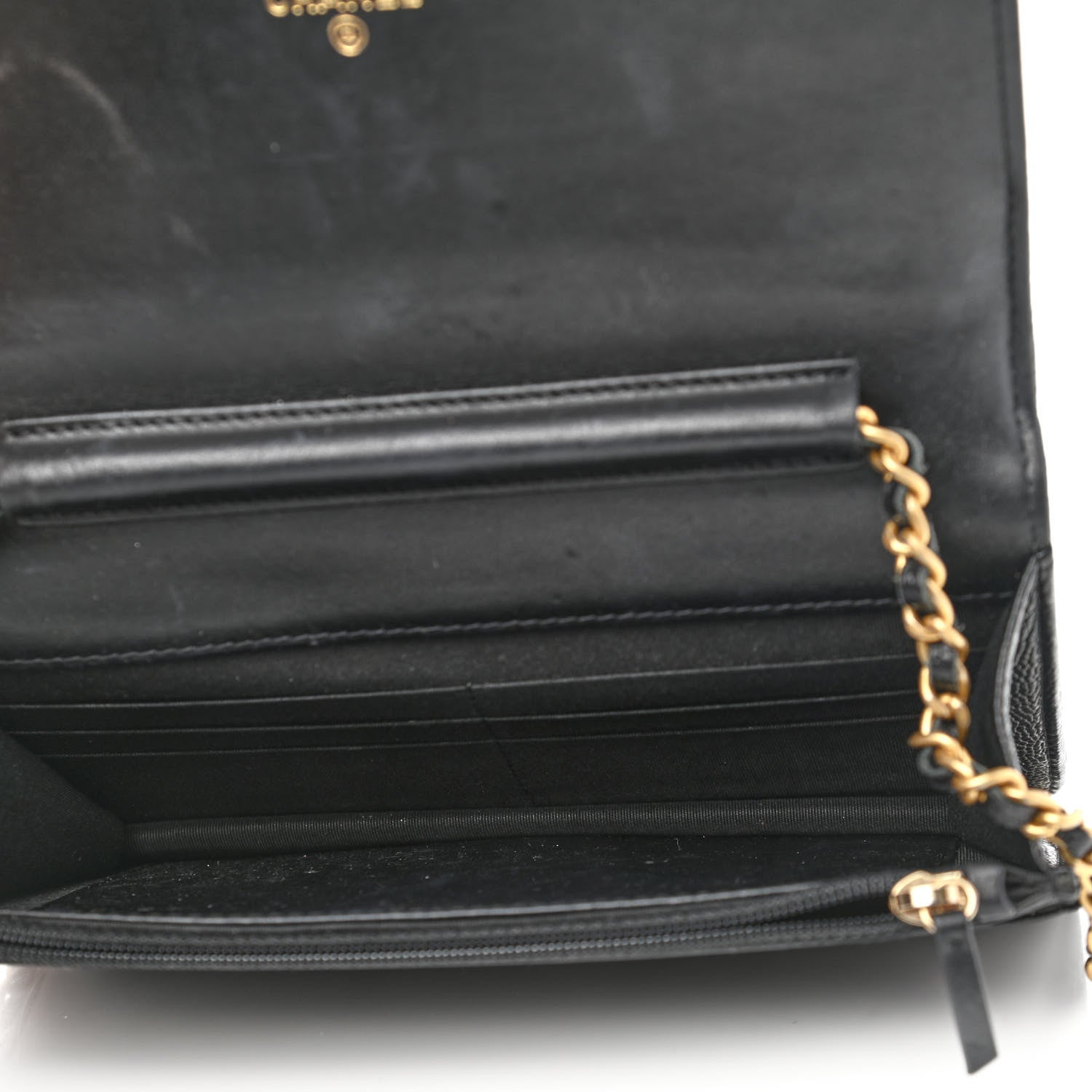 Chanel Caviar Chevron Quilted Boy Wallet On Chain WOC Black 5 of 14