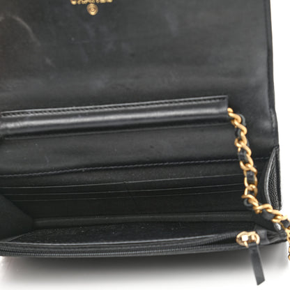 Chanel Caviar Chevron Quilted Boy Wallet On Chain WOC Black 5 of 14