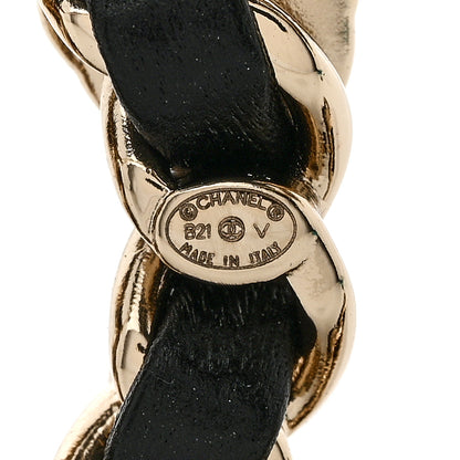 Chanel Lambskin Pearl Strass Sergeant Brooch Black Gold 3 of 4