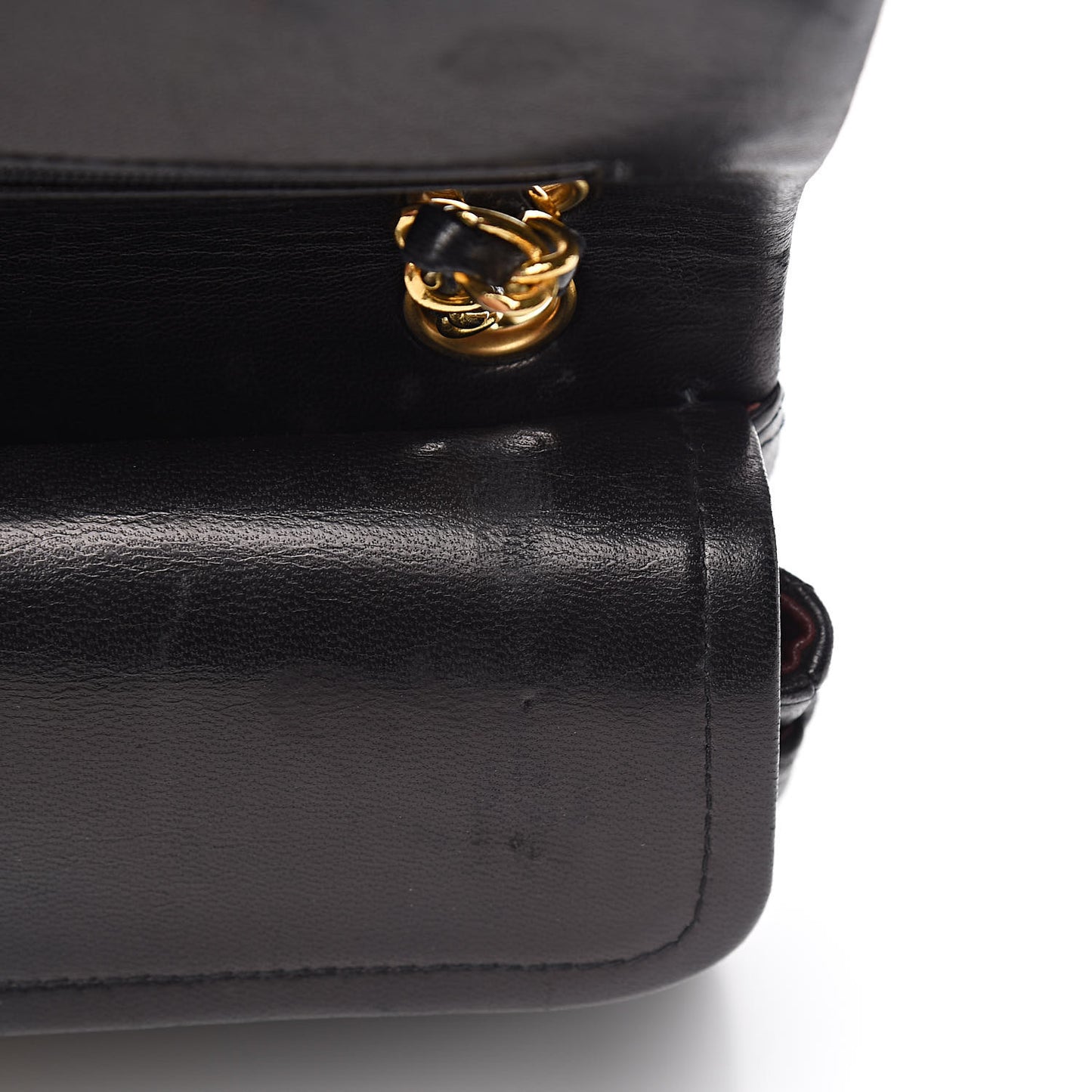 Lambskin Quilted Small Double Flap Black
