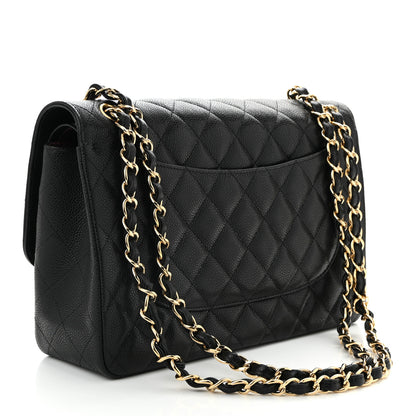 Chanel Caviar Quilted Jumbo Double Flap Black 2 of 9