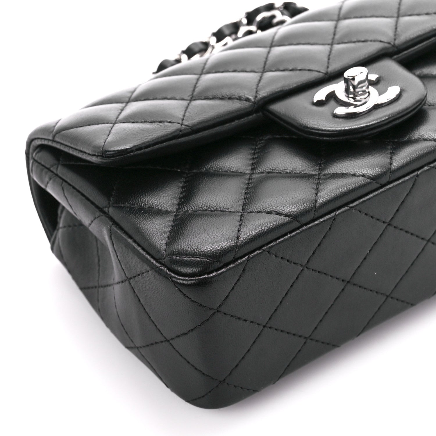 Chanel Lambskin Quilted Mini Rectangular Flap Black 10 of 12