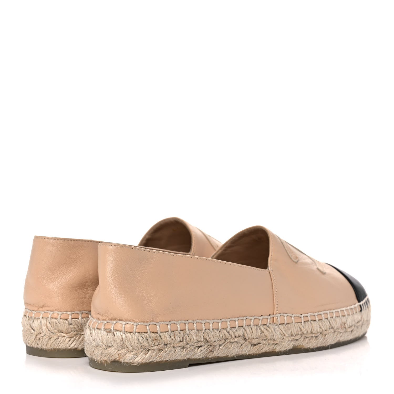 Chanel Lambskin CC Espadrilles 39 Beige Black 4 of 8