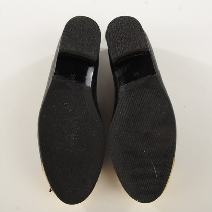 Chanel Metallic Calfskin Cap Toe Ballerina Flats 36 Gold Black 5 of 7