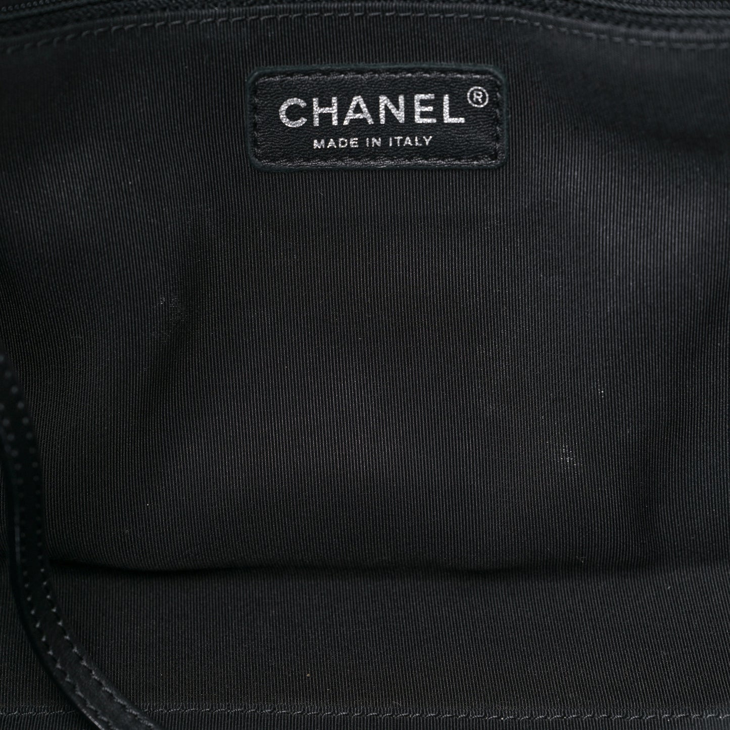 Calfskin Stitched Shopping Tote Black