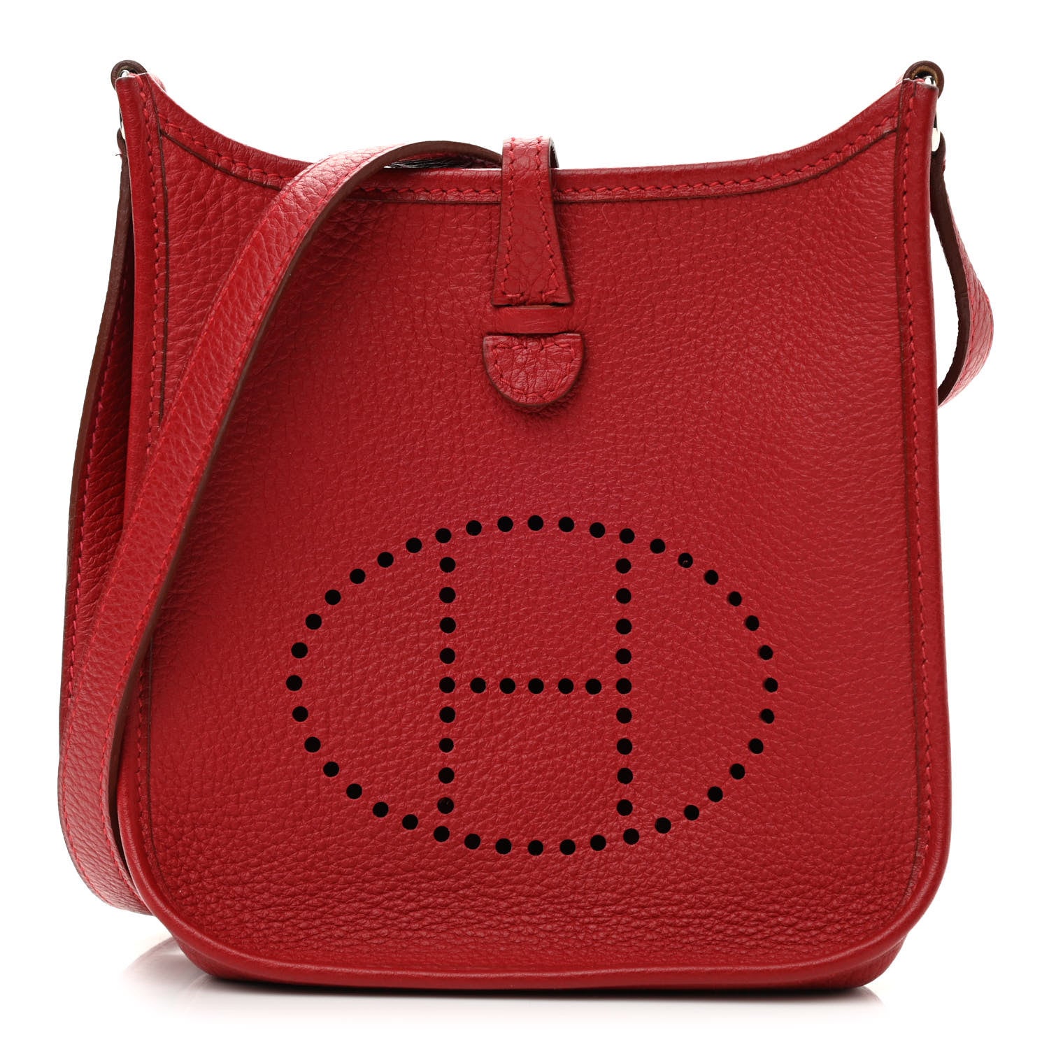 Hermes Taurillon Clemence Evelyne TPM Rouge Garance 1 of 9