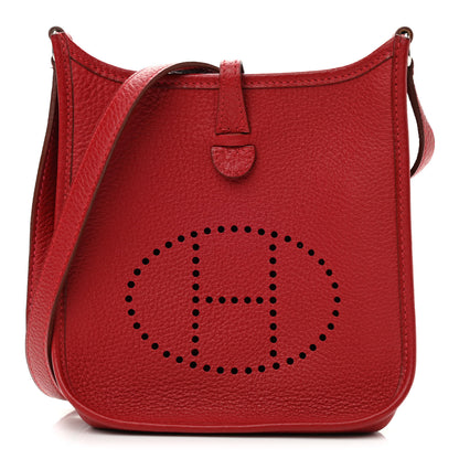 Hermes Taurillon Clemence Evelyne TPM Rouge Garance 1 of 9